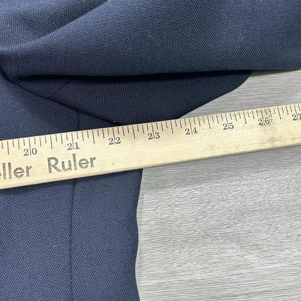 Stanley Blacker Blazer Mens 44 Navy‎ Blue Gold Two Button Sport Coat Jacket